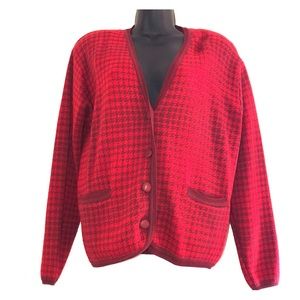 A Red plaid cardigan!